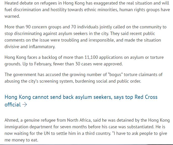 SCMP 11th April 2016 Anti Refugee Comments