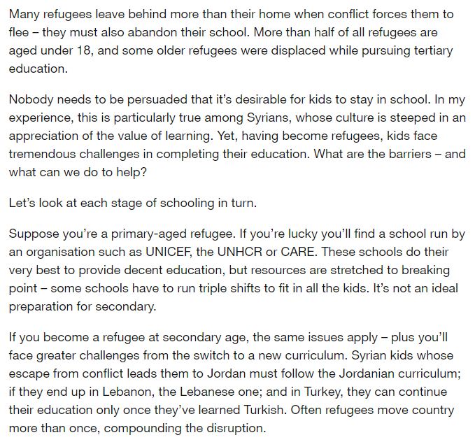 Why Refugee Education is a big Problem