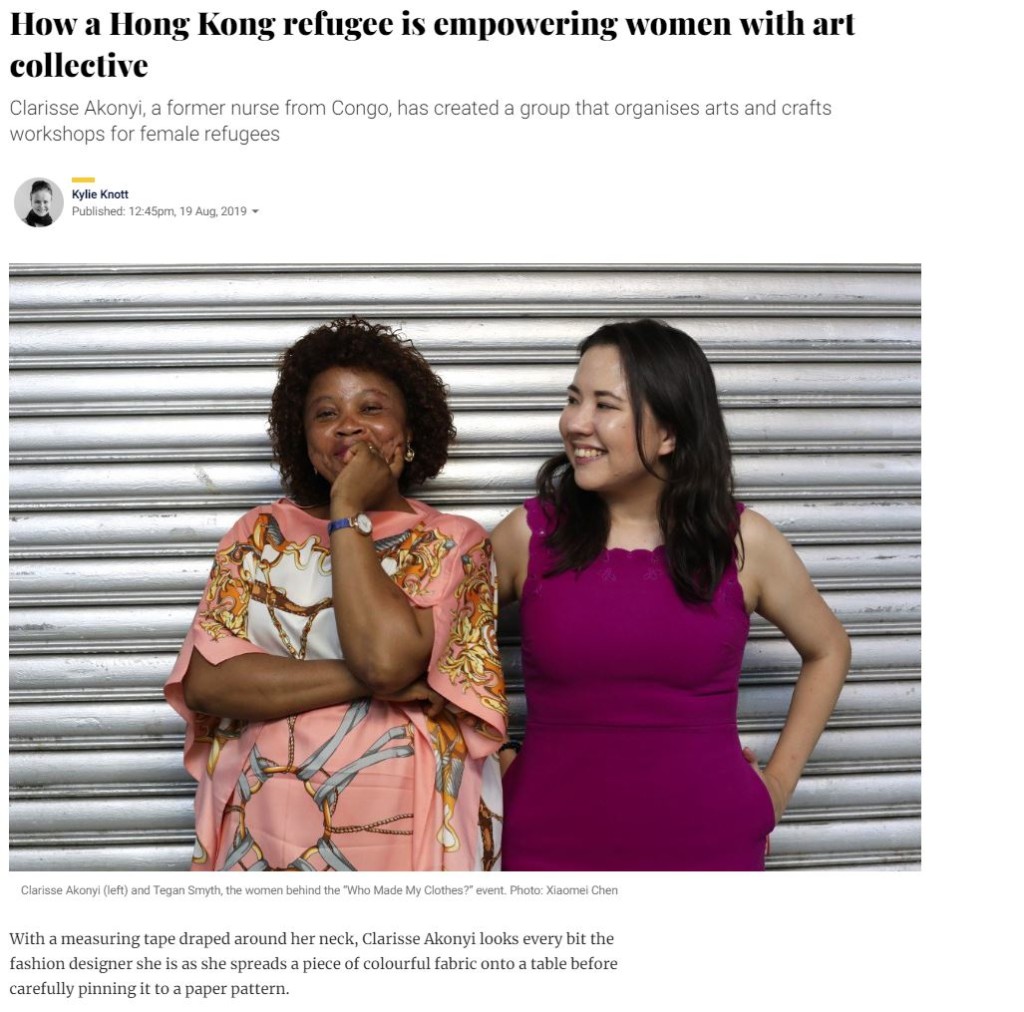 SCMP - How a refugee is empowering women - 19Aug2019